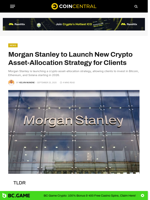 Morgan Stanley to Launch New Crypto Asset-Allocation Strategy