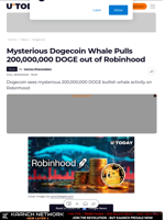Mysterious Dogecoin Whale Pulls 200,000,000 DOGE out of Robinhood