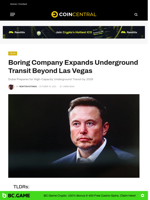 Boring Company Expands Underground Transit Beyond Las Vegas - CoinCentral