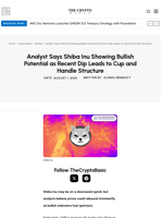 Analyst Says Shiba Inu Showing Bullish Potential as Recent Dip Leads to Cup and Handle Structure