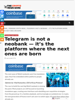 Telegram is not a neobank — it’s the platform where the next ones are born - The Crypto News Wire