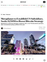 Metaplanet to Establish US Subsidiary, Seeks $250M to Boost Bitcoin Strategy - Decrypt