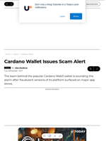 Cardano Wallet Issues Scam Alert - U.Today