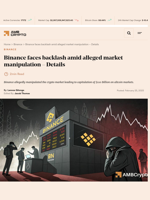 Binance faces backlash amid alleged market manipulation - Details - AMBCrypto