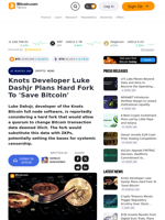 Knots Developer Luke Dashjr Plans Hard Fork To 'Save Bitcoin' – Crypto News Bitcoin News