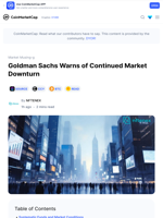 Goldman Sachs Warns of Continued Market Downturn: Guest Post by NFTENEX | CoinMarketCap