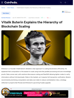 Vitalik Buterin Explains the Hierarchy of Blockchain Scaling