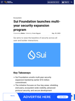 Sui Foundation launches multi-year security expansion program
