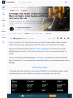 Strategy sold 32 BTC to pay dividends - But the real risk is what happens if it has to sell more Bitcoin