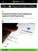 DeepSeek Quietly Tests Safeguards Against AI Self-Replication - CoinCentral