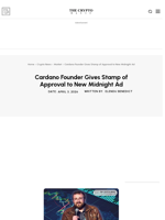 Cardano Founder Gives Stamp of Approval to New Midnight Ad