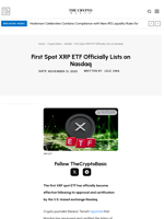 First Spot XRP ETF Officially Lists on Nasdaq