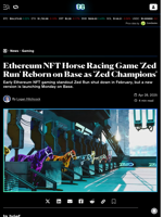 Ethereum NFT Horse Racing Game 'Zed Run' Reborn on Base as 'Zed Champions' - Decrypt