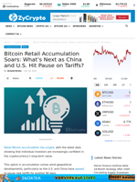 Bitcoin Retail Accumulation Soars: What’s Next as China and U.S. Hit Pause on Tariffs? ⋆ ZyCrypto