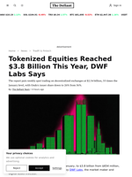 Tokenized Equities Reached $3.8 Billion This Year, DWF Labs Says | The Defiant