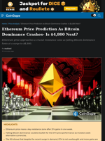 Ethereum Price Prediction As Bitcoin Dominance Crashes- Is $4,800 Next?