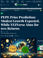 PEPE Price Prediction: Modest Growth Expected, While XYZVerse Aims for 60x Returns - Crypto Daily