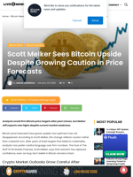 Scott Melker Sees Bitcoin Upside Despite Growing Caution in Price Forecasts | Live Bitcoin News