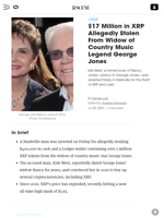 $17 Million in XRP Allegedly Stolen From Widow of Country Music Legend George Jones - Decrypt