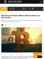 Bitcoin's On-Chain Metrics Reveal Stress as Prices Fall - DailyCoin