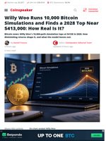 Bitcoin News: Willy Woo's 10,000 Futures Peak at $413K