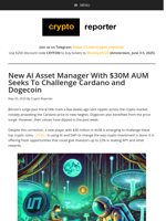 New Asset Manager with $30M AUM Aims to Challenge Cardano and Dogecoin