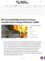 BP, ConocoPhillips invest in Iraq to counter Iran's energy influence: CNBC