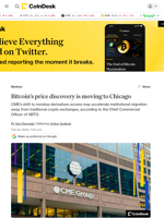 Bitcoin's price discovery is moving to Chicago