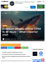 Ethereum Whales Unload $93M in 48 Hours - What’s Next for ETH? | Live Bitcoin News