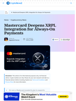 Mastercard Expands XRP Ledger for Intraday Settlements