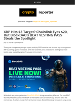 XRP & Chainlink Price Predictions, BDAG BEAT VESTING PASS Live Now