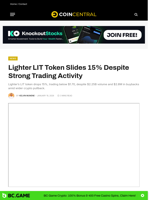 Lighter LIT Token Slides 15% Despite Strong Trading Activity