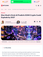 Elon Musk's Grok AI Predicts SOMI Crypto Could Explode by 2027
