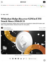 Whitehat Helps Recover $2M in ETH Stuck Since 2016 ICO - Decrypt