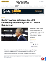 Gustavo Alfaro acknowledges US superiority after Paraguay's 4-1 World Cup defeat