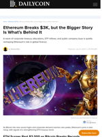 Ethereum Breaks $3K, but the Bigger Story Is What’s Behind It - DailyCoin