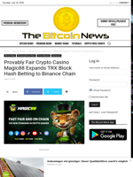 Provably Fair Crypto Casino Magic88 Expands TRX Block Hash Betting to Binance Chain