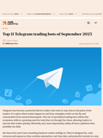 Top 11 Telegram trading bots of September 2025 - AMBCrypto