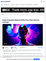 Upbit Will Be Listing Four New Altcoins Today