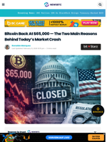 Bitcoin Back At $65,000 — The Two Main Reasons Behind Today’s Market Crash