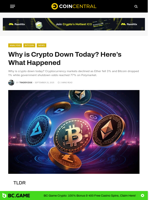 Why is Crypto Down Today? Here's What Happened - CoinCentral