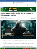Crypto phone thefts on the rise in London as thieves drain wallets