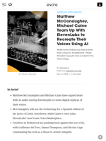 Matthew McConaughey, Michael Caine Team Up With ElevenLabs to Recreate Their Voices Using AI - Decrypt