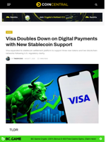 Visa Doubles Down on Digital Payments with New Stablecoin Support - CoinCentral