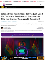 Solana Price Prediction: Bolivia Just Used SOL Tech in a Presidential Election – Is This the Start of Real-World Adoption?
