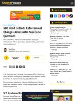 SEC Head Defends Enforcement Changes Amid Justin Sun Case Questions