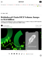 Robinhood Chain DEX Volume Jumps to $1.6 billion - Decrypt