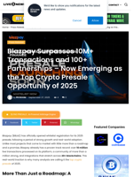 Blazpay Surpasses 10M+ Transactions and 100+ Partnerships - Now Emerging as the Top Crypto Presale Opportunity of 2025 | Live Bitcoin News