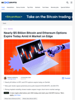$5 Billion Bitcoin and Ethereum Options Expire Today