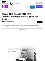 Ripple CEO Recalls 2018 XRP Community Night Featuring Snoop Dogg - U.Today